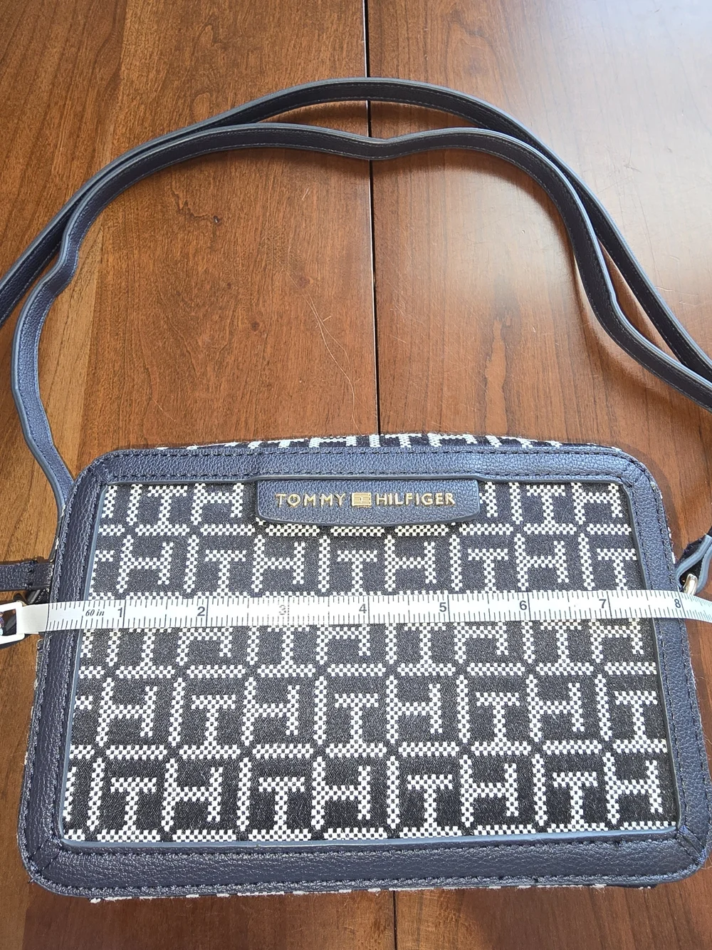 Tommy Hilfiger Navy and White Crossbody Camera Bag